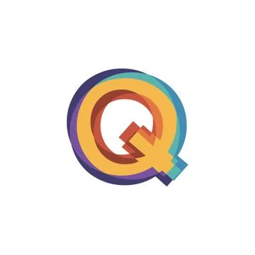 Initials letters Q logo design vectors modern colorful Illustrazione stock