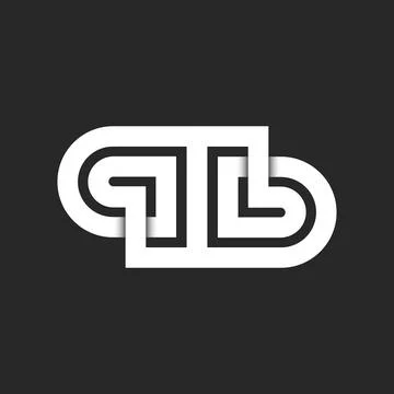 Initials letters qb logo monogram artistic pattern, overlapping parallel li.. Illustrazione stock