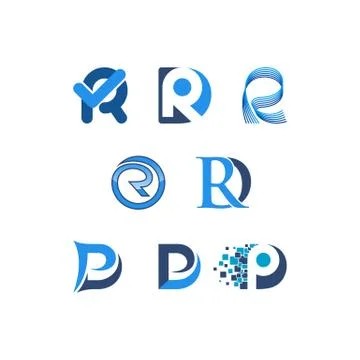 Initials letters R logo design templates vectors set Stock Illustration