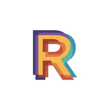 Initials letters R logo design vectors modern colorful Illustrazione stock