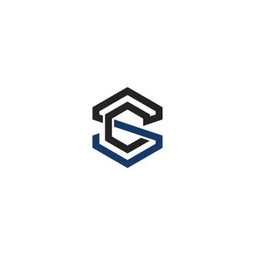 Initials letters SC hexagon shape logo design vectors Stock Illustration