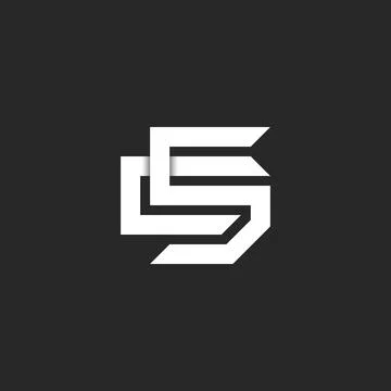 Initials letters SC or CS logo monogram, overlapping two letter S and C mark  Stock Illustration