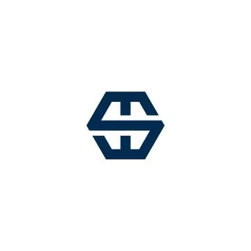 Initials letters SWM hexagon shape logo design vectors Stock Illustration