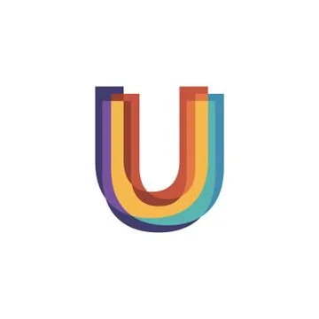 Initials letters U logo design vectors modern colorful Stock Illustration