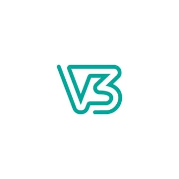 Initials letters V3 logo design vectors monoline Illustrazione stock
