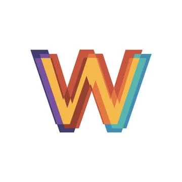 Initials letters W logo design vectors modern colorful Stock Illustration