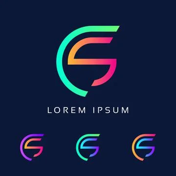 Initials Logo CS SC Letter Colorful Design. Creative CS Monogram Modern SC Stock Illustration