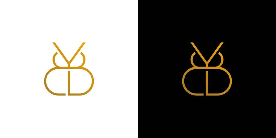 The initials logo letter byb elegant and luxurious design 02 Stock Illustration