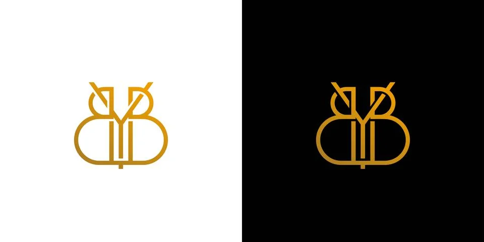 The initials logo letter byb elegant and luxurious design Stock Illustration