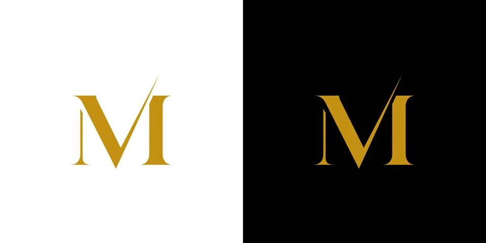 The initials logo letter MV is elegant and luxurious design Stock Illustration
