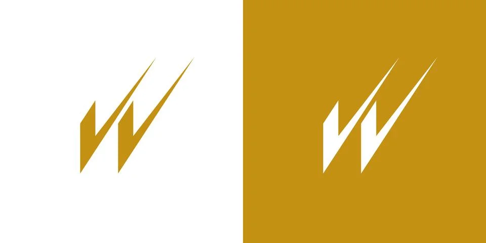 The initials logo letter W is elegant and luxurious design Stock Illustration