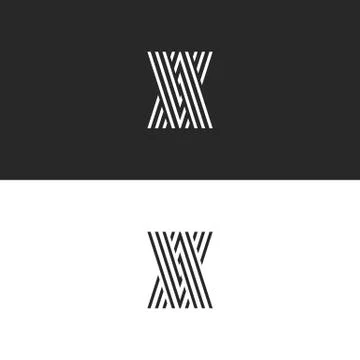 Initials logo VA letters monogram, overlapping parallel thin lines creative i Stock Illustration