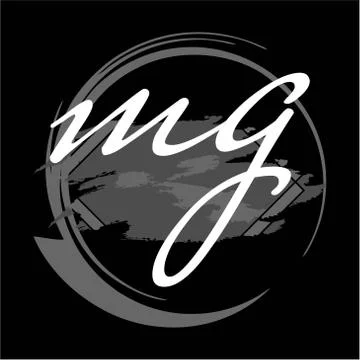 Initials M G modern handwritten signature logo Stock Illustration