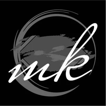 Initials M K modern handwritten signature logo Stock-Illustration