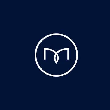 The initials M logo is simple and modern Stock Illustration