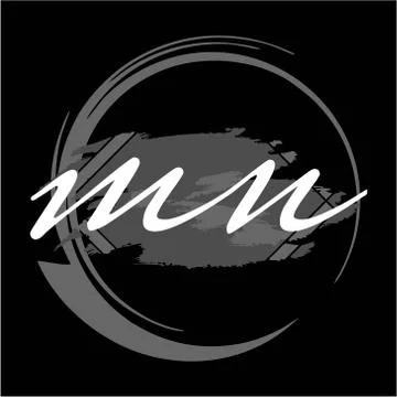 Initials M N modern handwritten signature logo Stock Illustration