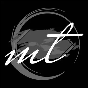 Initials M T modern handwritten signature logo Stock Illustration
