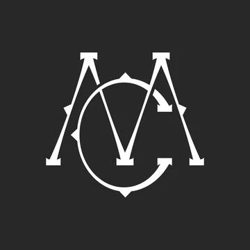 Initials MC or CM monogram design featuring artistic two letters M, C and t.. イラスト素材