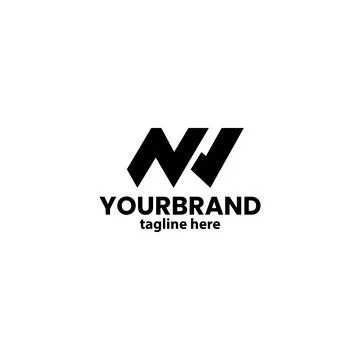Initials modern abstract NW logo design vector イラスト素材