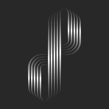 Initials monogram dp or pd letters logo silver linear emblem, combination t.. Illustrazione stock