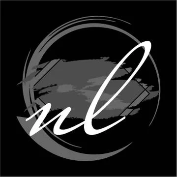 Initials N L modern handwritten signature logo Stock Illustration