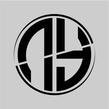 The initials N Y is circular with the middle cleavage Stock Illustration