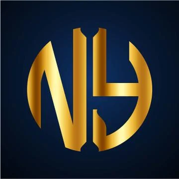 Initials N Y circular shape and elegant gold color Stock Illustration