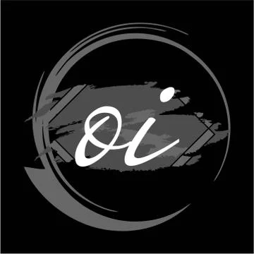 Initials O I modern handwritten signature logo Illustrazione stock