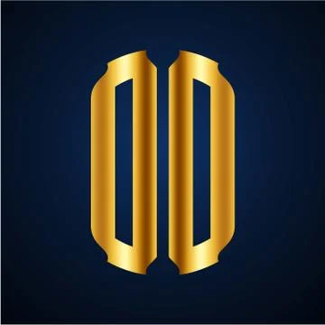 Initials O O circular shape and elegant gold color Stock Illustration
