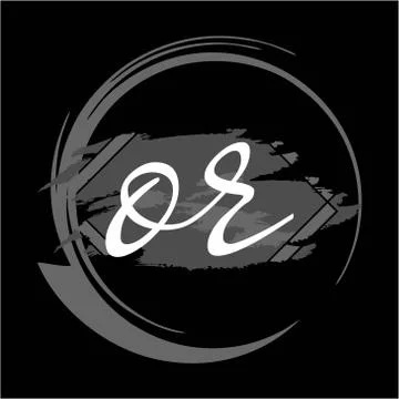 Initials O R modern handwritten signature logo 스톡 일러스트