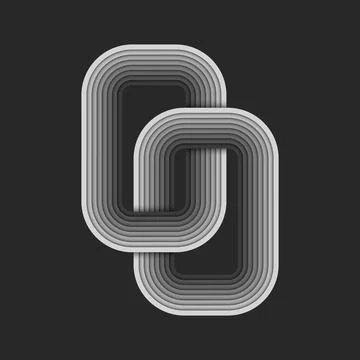 Initials OO letters monogram logo with geometric parallel layered design in.. Stock-Illustration