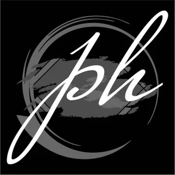 Initials P H modern handwritten signature logo Stock Illustration