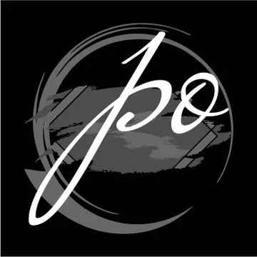 Initials P O modern handwritten signature logo Stock Illustration