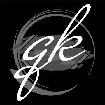 Initials Q K modern handwritten signature logo Stock Illustration