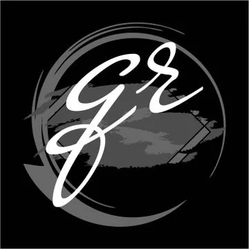 Initials Q R modern handwritten signature logo Stock Illustration