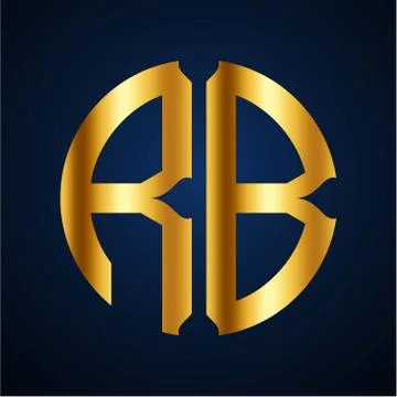 Initials R B circular shape and elegant gold color Stock Illustration