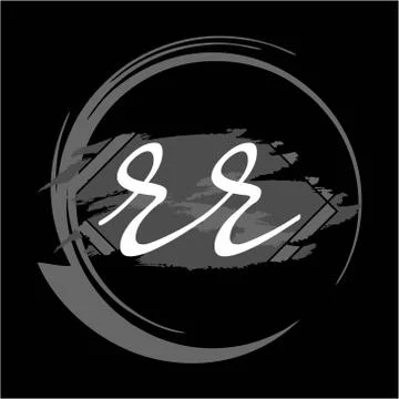 Initials R R modern handwritten signature logo Stock Illustration