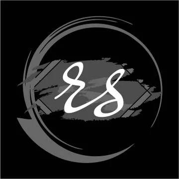 Initials R S modern handwritten signature logo Stock Illustration