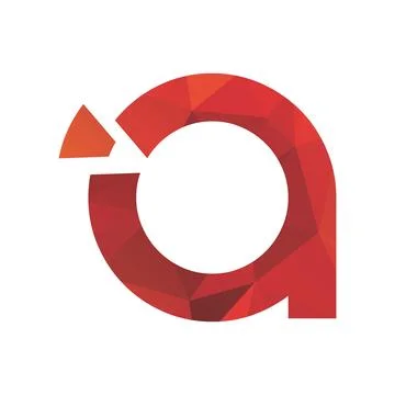 A initials red polygonal logo and vector icon Illustrazione stock