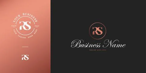 Initials RS logo with gold background Stock Illustration