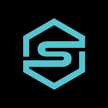Initials S HEXAGON LOGO VECTOR template on black background Stock Illustration