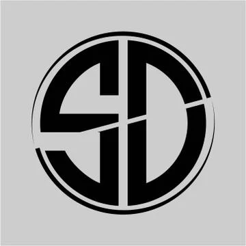 The initials S O is circular with the middle cleavage Stock Illustration