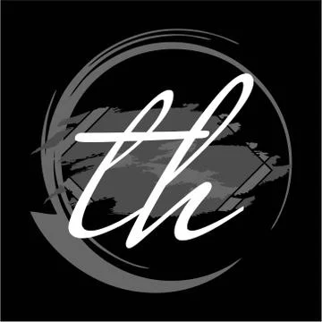 Initials T H modern handwritten signature logo Stock Illustration