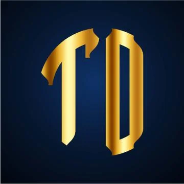 Initials T O circular shape and elegant gold color Stock Illustration