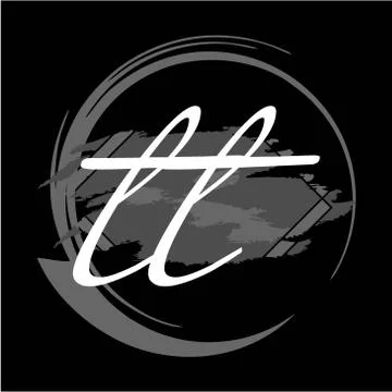 Initials T T modern handwritten signature logo Stock Illustration
