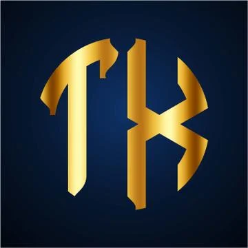 Initials T X circular shape and elegant gold color Stock-Illustration