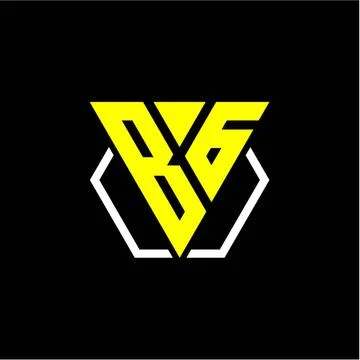 Initials triangle B G has a simple modern minimalist design with cup decorati Stock Illustration