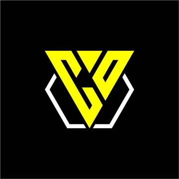 Initials triangle C O has a simple modern minimalist design with cup decorati Stock Illustration