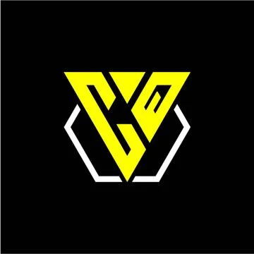 Initials triangle C Q has a simple modern minimalist design with cup decorati Stock Illustration