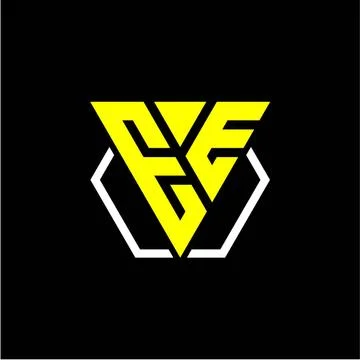 Initials triangle E E has a simple modern minimalist design with cup decorati Stock Illustration